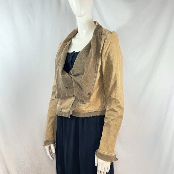 Draped Front Twill Moto Jacket | Free People - Picture 1 of 8